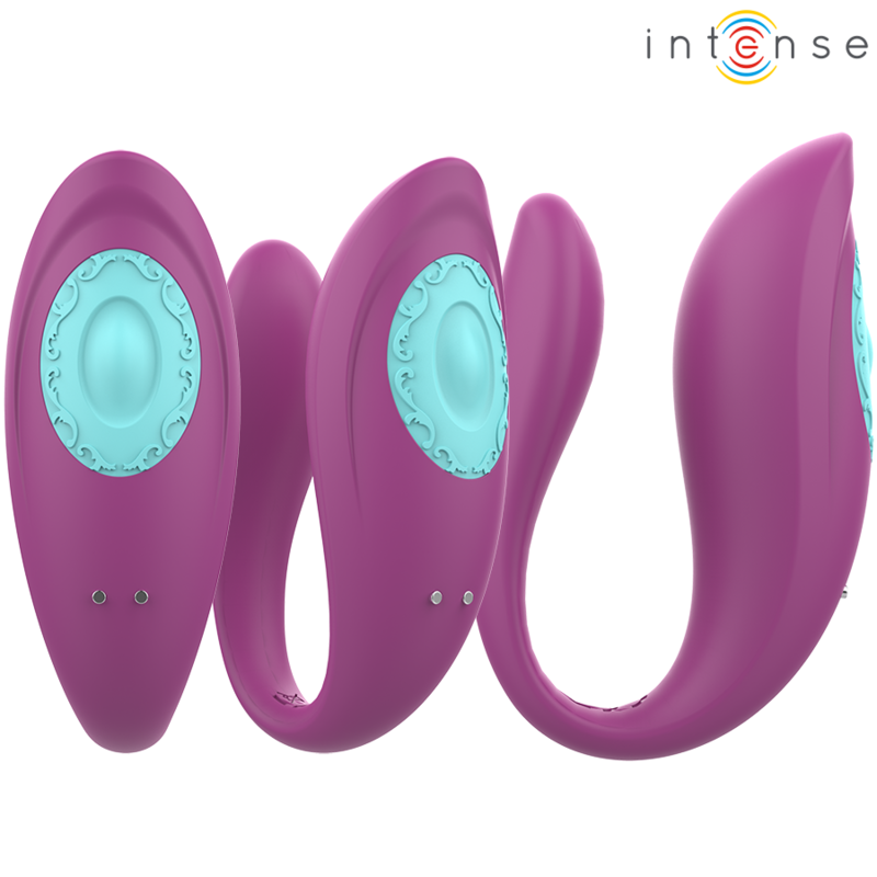 Vibratore Annie e stimolatore a forma di u telecomando viola di Intense, immagine 3