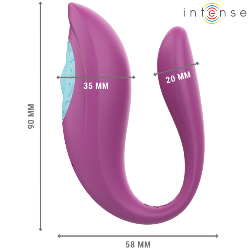 Vibratore Annie e stimolatore a forma di u telecomando viola di Intense, immagine 4
