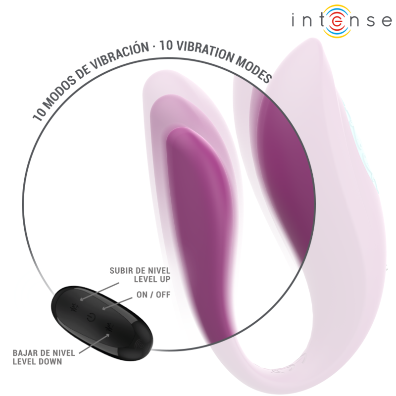 Vibratore Annie e stimolatore a forma di u telecomando viola di Intense, immagine 5