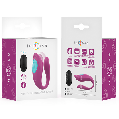 Vibratore Annie e stimolatore a forma di u telecomando viola di Intense, immagine 8