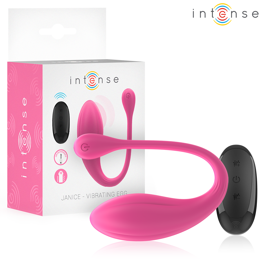 Vibratore doppia Janice u stimolazione 10 vibrazioni rosa telecomando di Intense