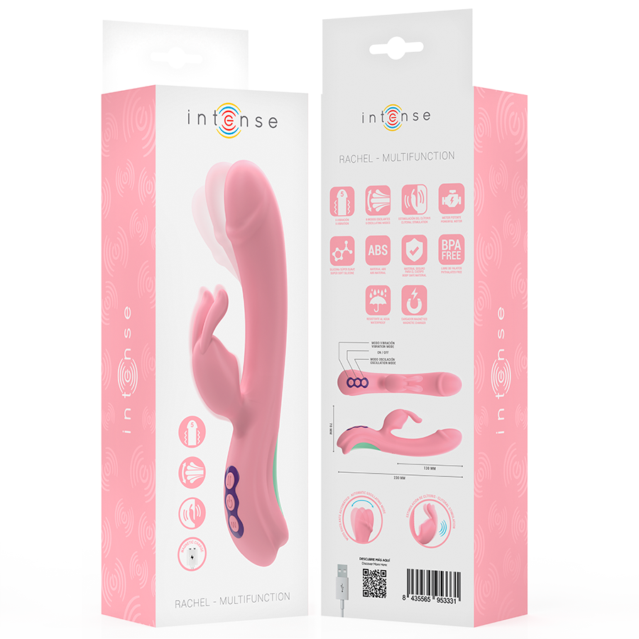 Vibrator Rachel rabbit 5 vibrazioni rosa di Intense, immagine 9