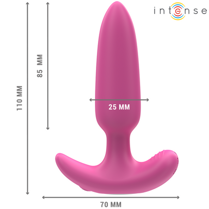 Plug Ross anal 10 vibrazioni rosa telecomando di Intense, immagine 3