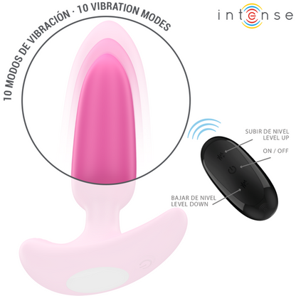 Plug Ross anal 10 vibrazioni rosa telecomando di Intense, immagine 5