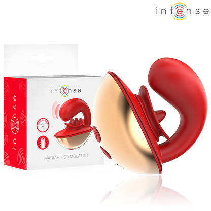 Vibratore e stimolatore Mariah a forma di u 10 vibrazioni rosso di Intense