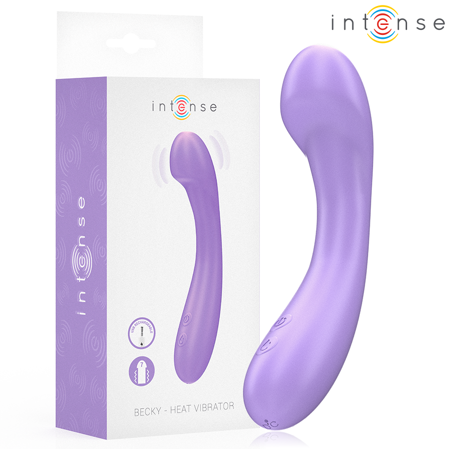Vibratore Becky 19 cm Riscaldabile 7 vibrazioni viola di Intense
