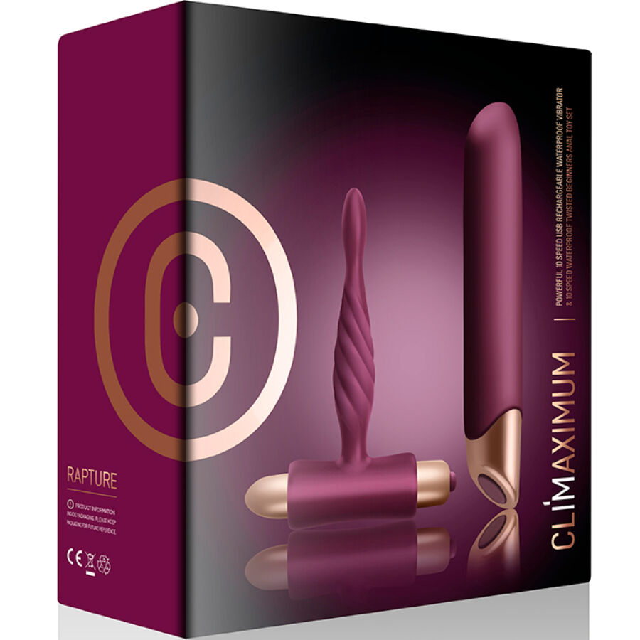 Kit Rapture vibratore classico e plug anale per principianti di Climaximum, immagine 4