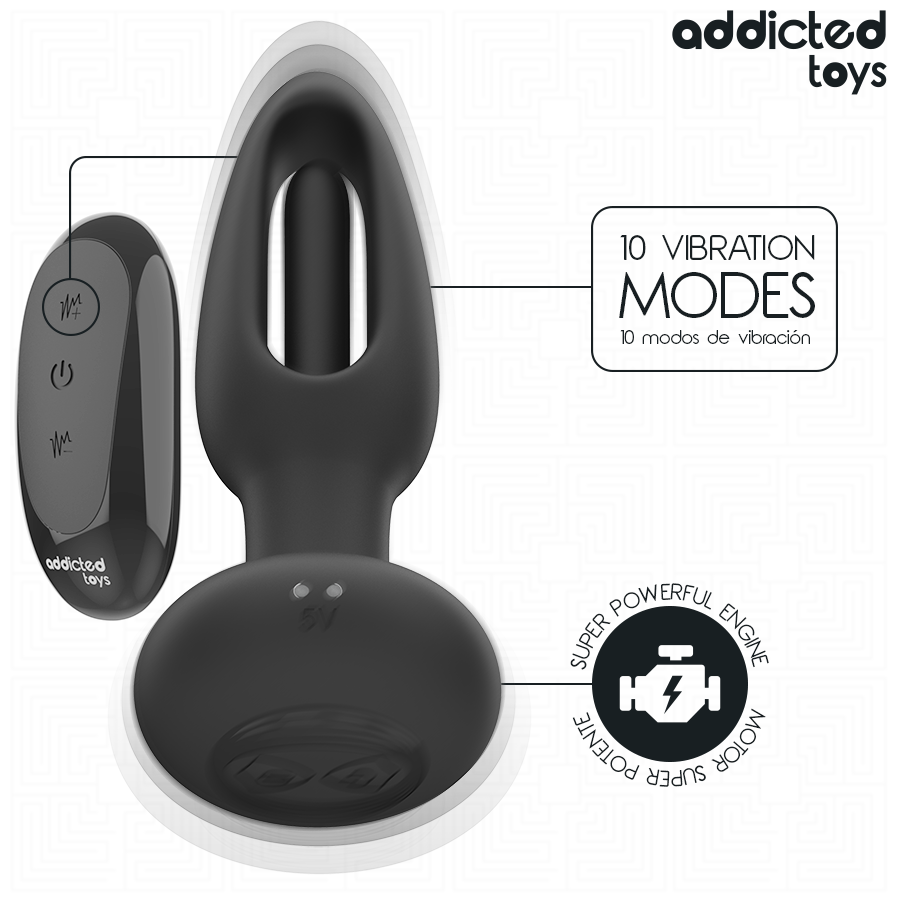 Plug anale con lingua vibrante e telecomando di Addicted Toys, immagine 6