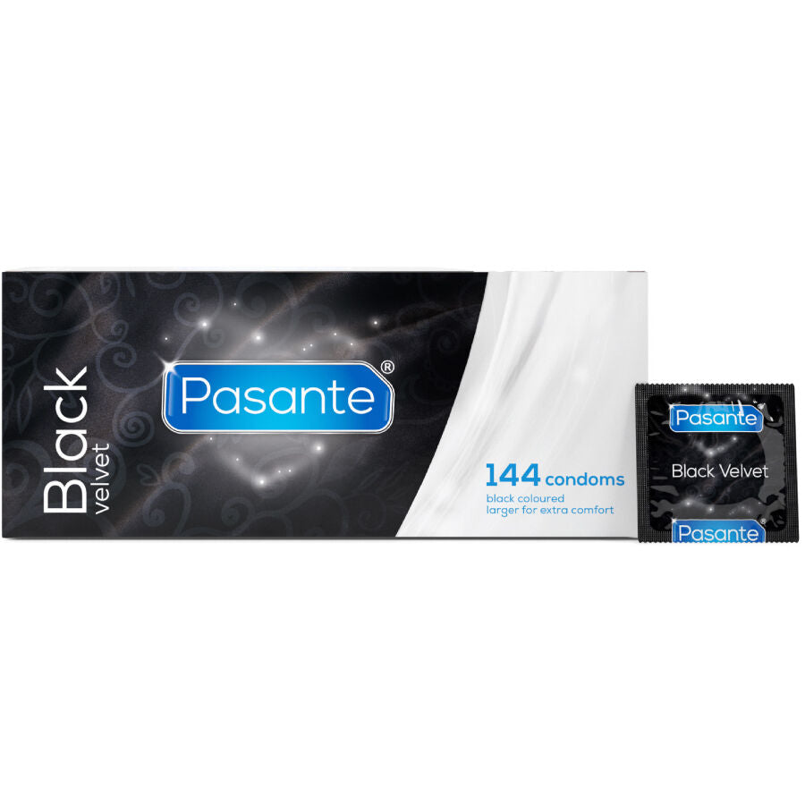 Preservativi in velluto nero scatola da 144 unità di Pasante, immagine 2