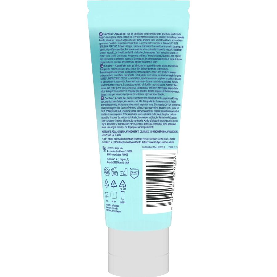 Lubrificante Aquafeel con acido ialuronico 80 ml di Control, immagine 2