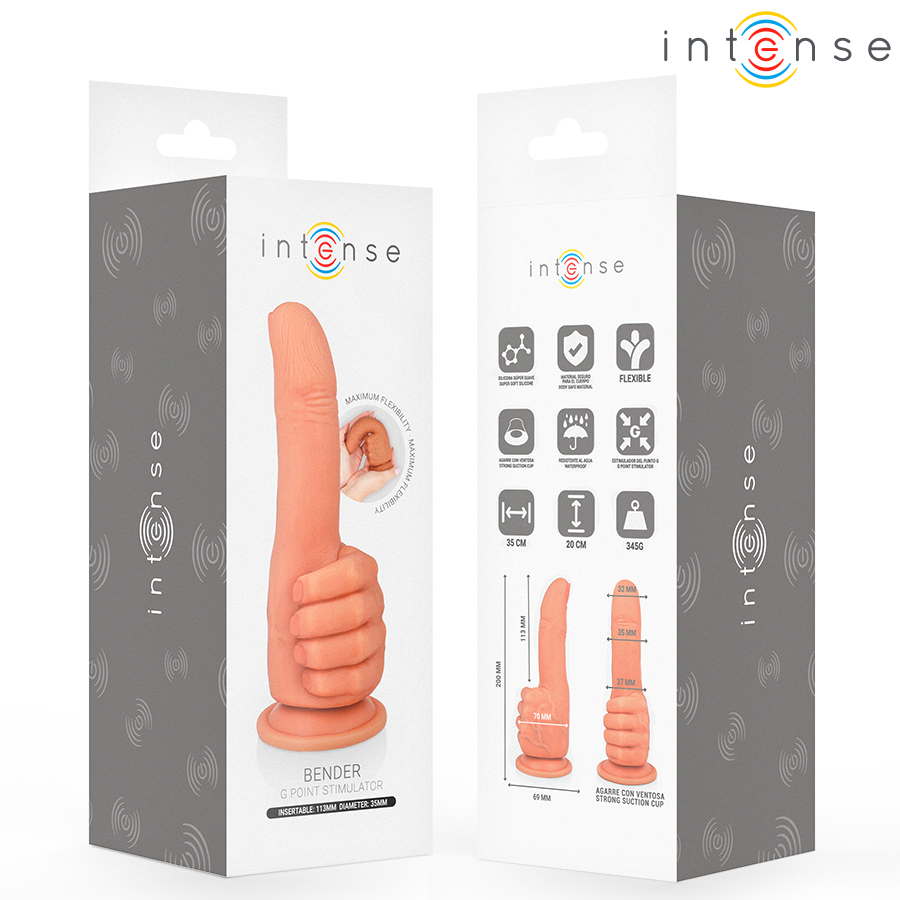 Bender stimolatore punto g flessibile mano 11,3 cm di Intense, immagine 5