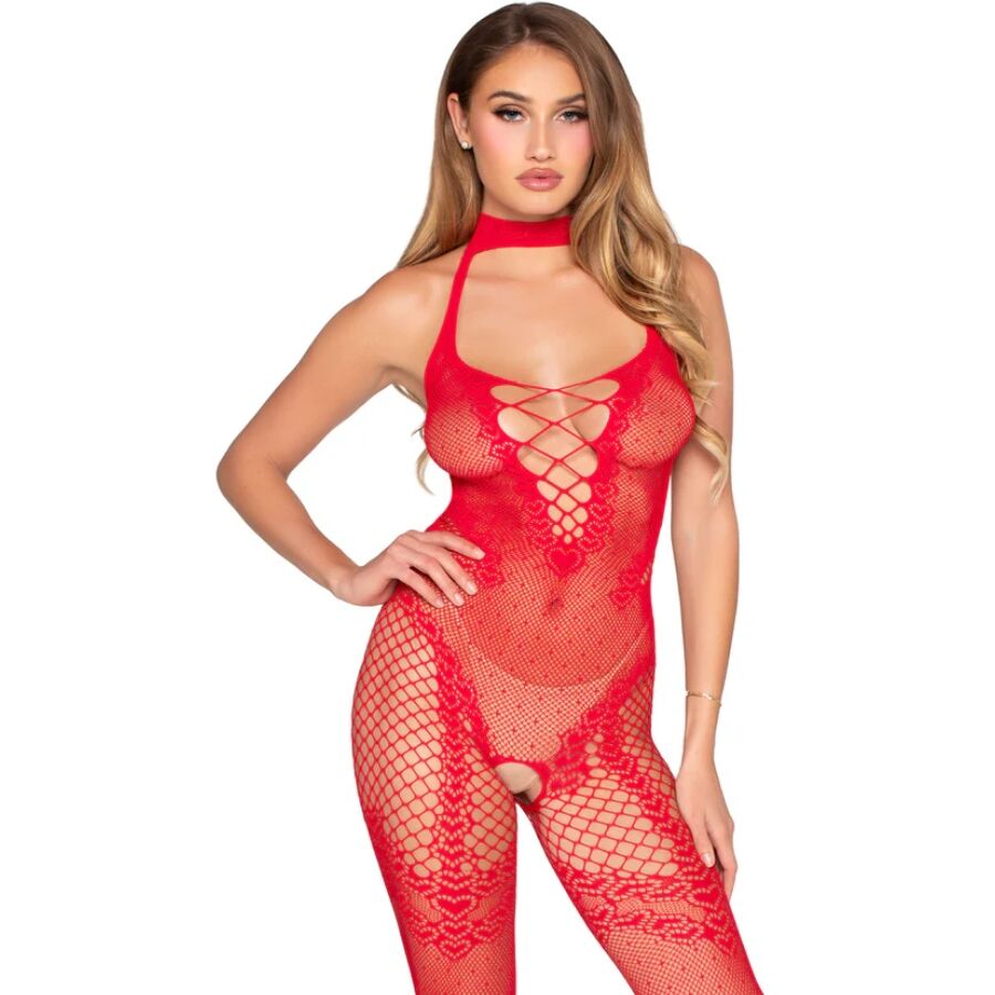 Bodystocking rosso senza cavallo - taglia unica di Leg Avenue