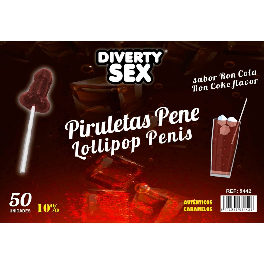 Lecca 50 lecca al pene gusto Ron cola 10% alcool di Diablo Goloso