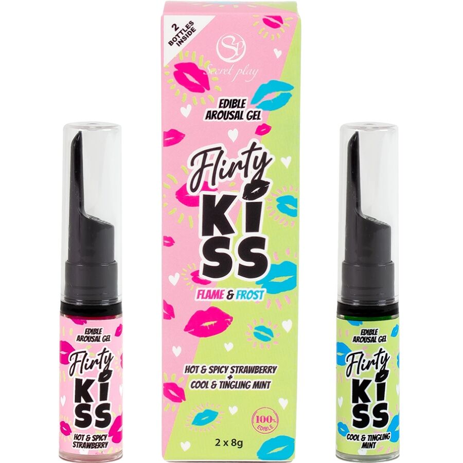 Gel per baci Civatrici con effetti sessuali orali fragola e menta 2 x 8 gr di Secretplay