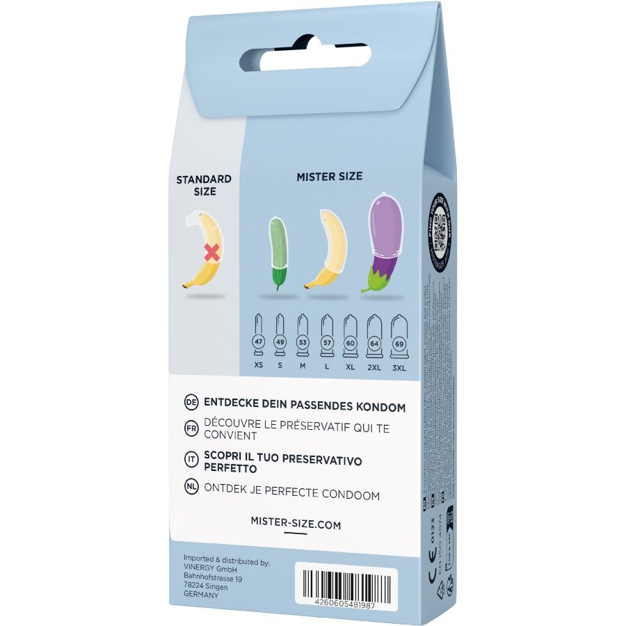 Set di prova 3 preservativi di misure diverse e metro a nastro di Mister Size, immagine 4