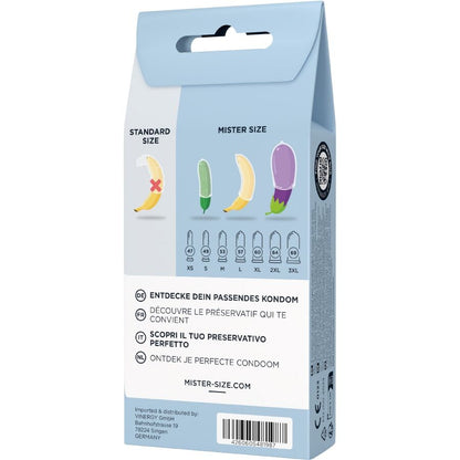 Set di prova 3 preservativi di misure diverse e metro a nastro di Mister Size, immagine 4