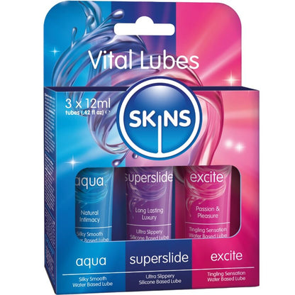 Kit lubrificanti Vitali aqua, Superslide & excite 3 x 12 ml di Skins