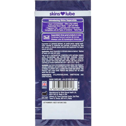 Lubrificante a base di Siliconio Superslide monodose 5 ml di Skins, immagine 2