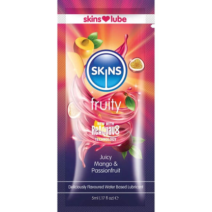 Lubrificante fruttato a base D'acqua mango e frutto della passione monodose 5 ml di Skins