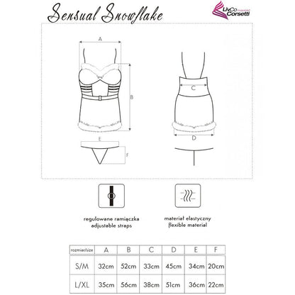 Chemise Sensual Snowflake Christmas e perizoma e fascia per capelli L/XL di Livco Corsetti Fashion, immagine 5