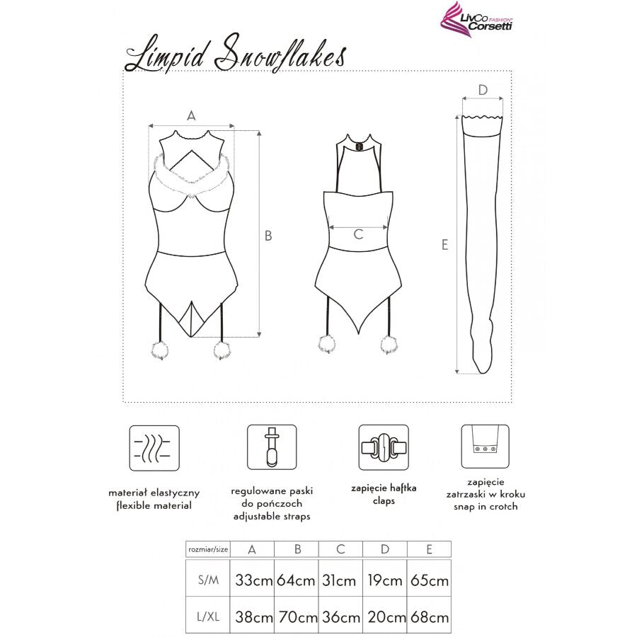 Body Limpid Snowflakes e calze e cerchietto natalizio S/M di Livco Corsetti Fashion, immagine 5
