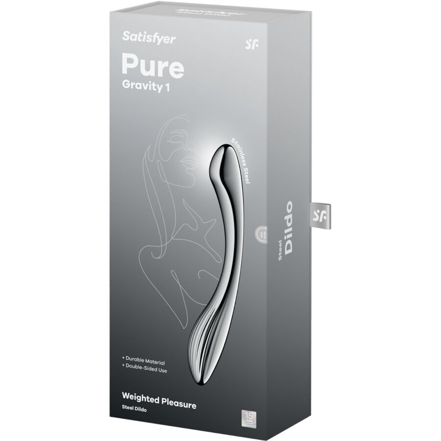 Dildo a doppia estremità in acciaio Inox pure Gravity 1 di Satisfyer, immagine 5
