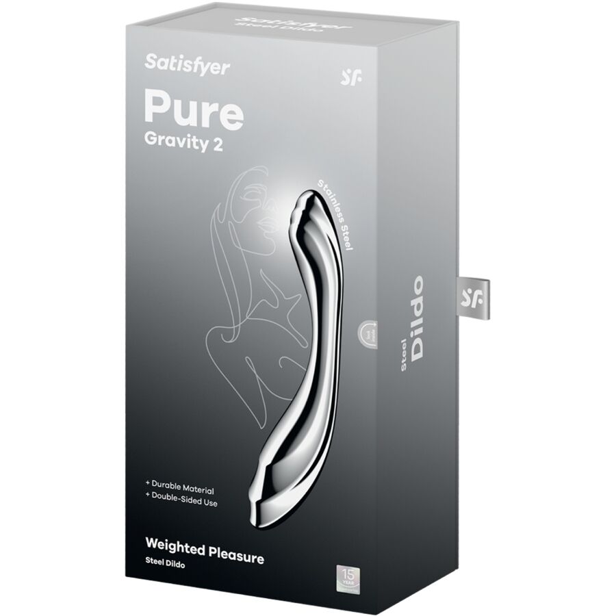 Dildo a doppia estremità in acciaio Inox pure Gravity 2 di Satisfyer, immagine 5