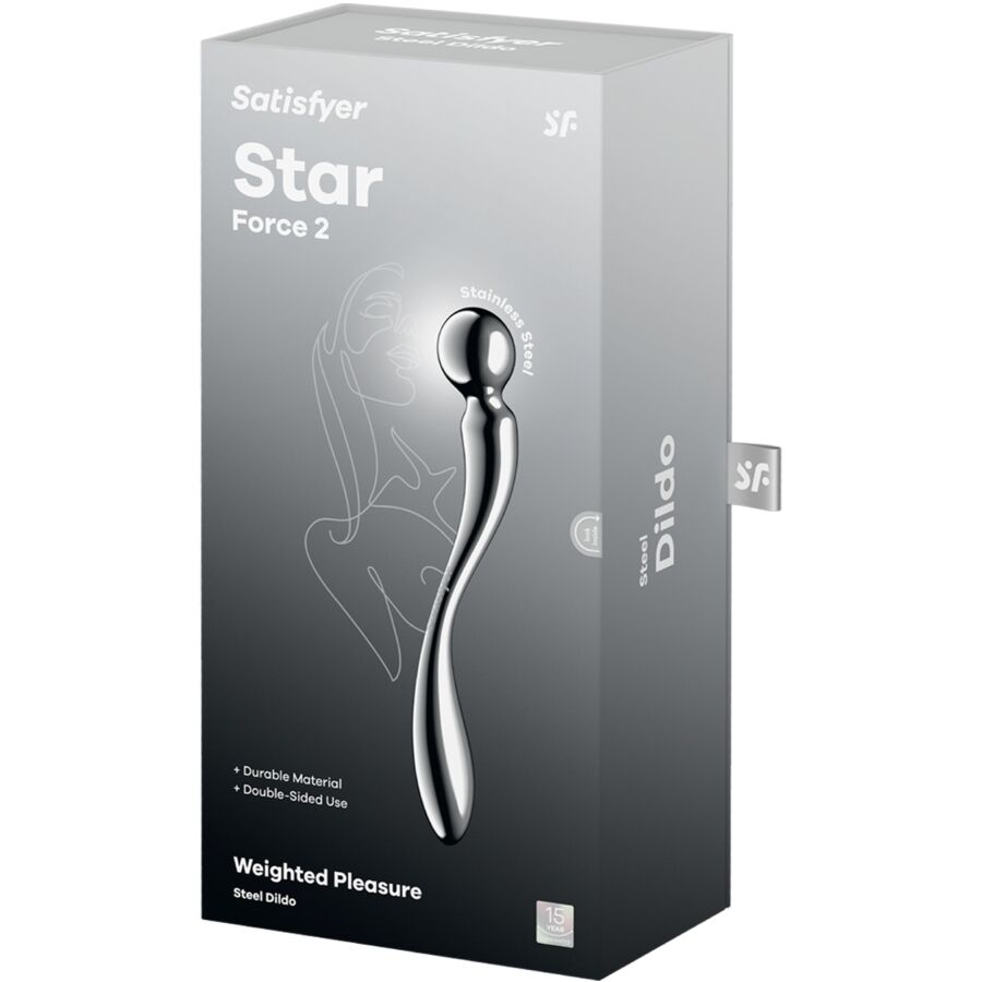 Dildo a doppia estremità in acciaio Inox star force 2 di Satisfyer, immagine 5