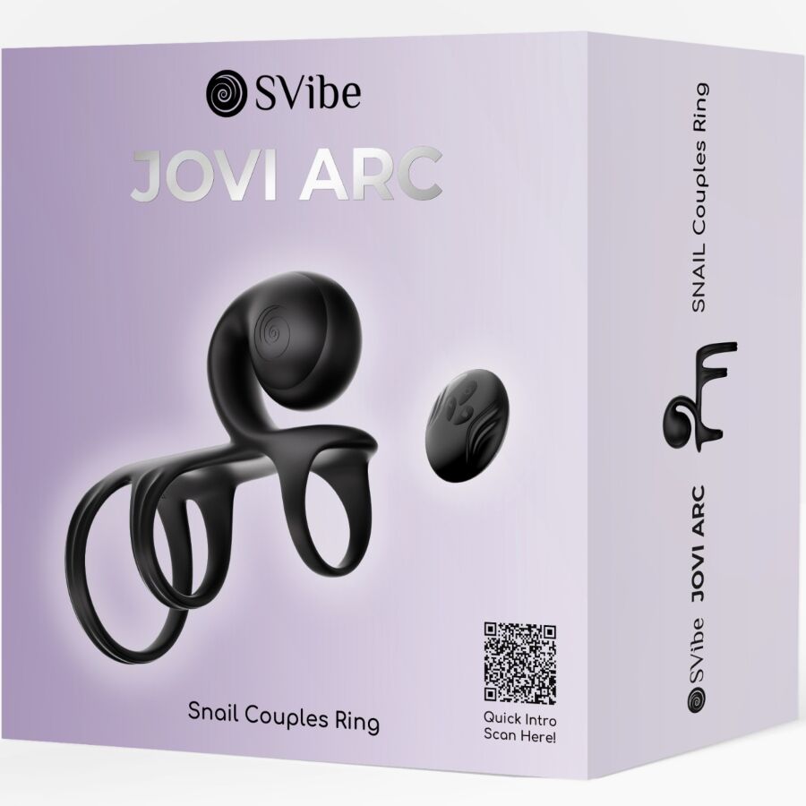Ovetto vibrante Jovi Arc Couple ring telecomando nero di Snail Vibe, immagine 8