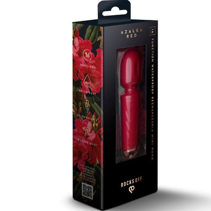 Massaggiatore wand mini ricaricabile 16 funzioni Azalea rosso di Rocks-Off, immagine 6