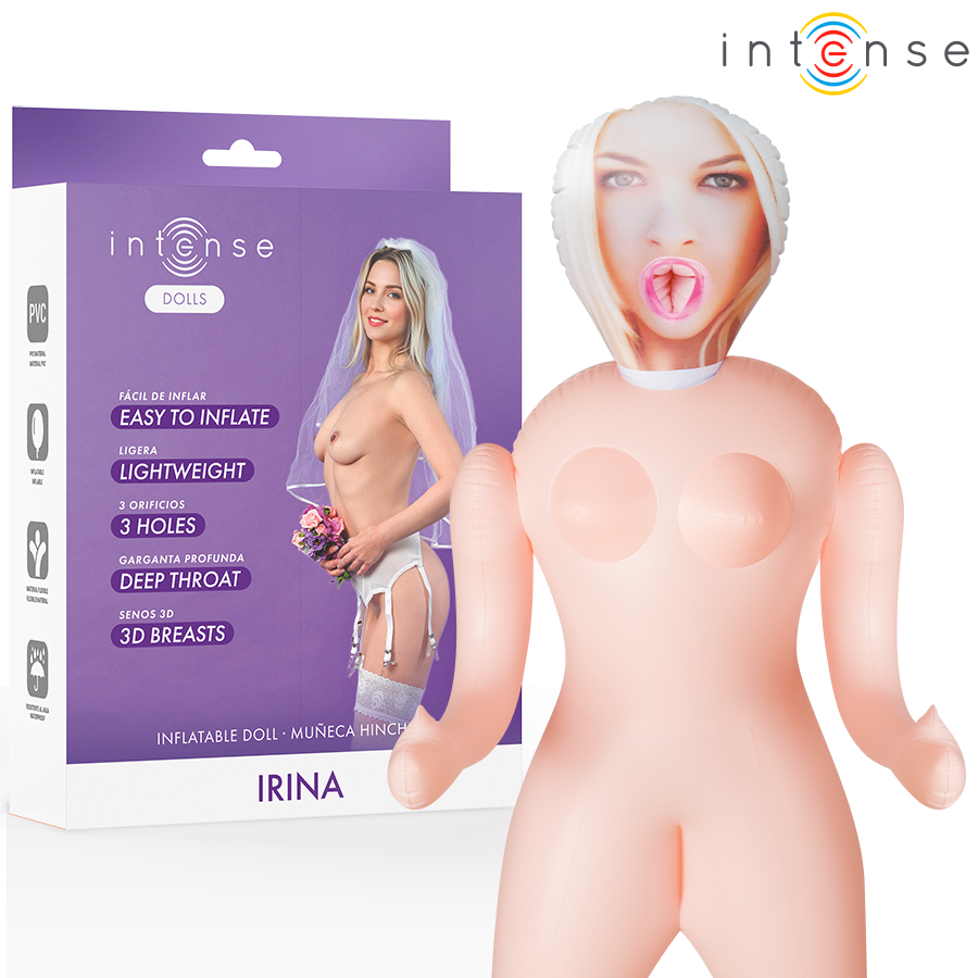 Masturbatore maschile Irina bambola gonfiabile con tre orifizi di Intense Dolls