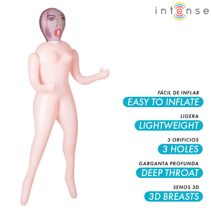Masturbatore maschile Monique bambola gonfiabile con tre orifizi di Intense Dolls, immagine 2