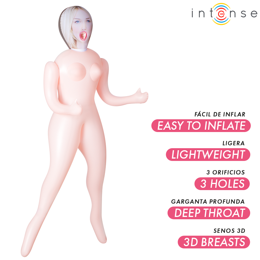 Masturbatore maschile bambola gonfiabile Ingrid con tre orifizi di Intense Dolls, immagine 2