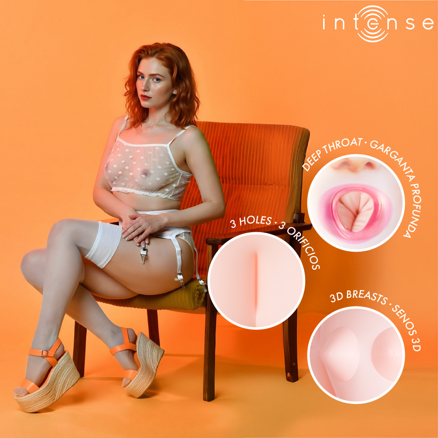 Masturbatore maschile Scarlett bambola gonfiabile con tre orifizi di Intense Dolls, immagine 4