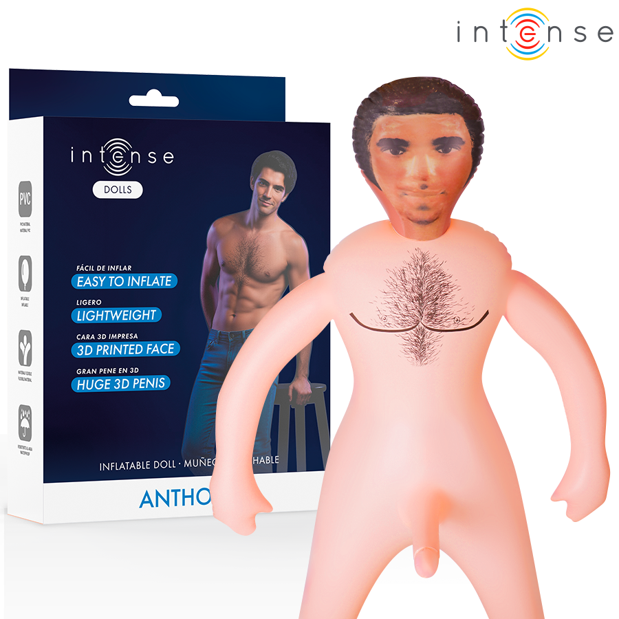 Masturbatore maschile bambola gonfiabile Anthony con pene 3d di Intense Dolls