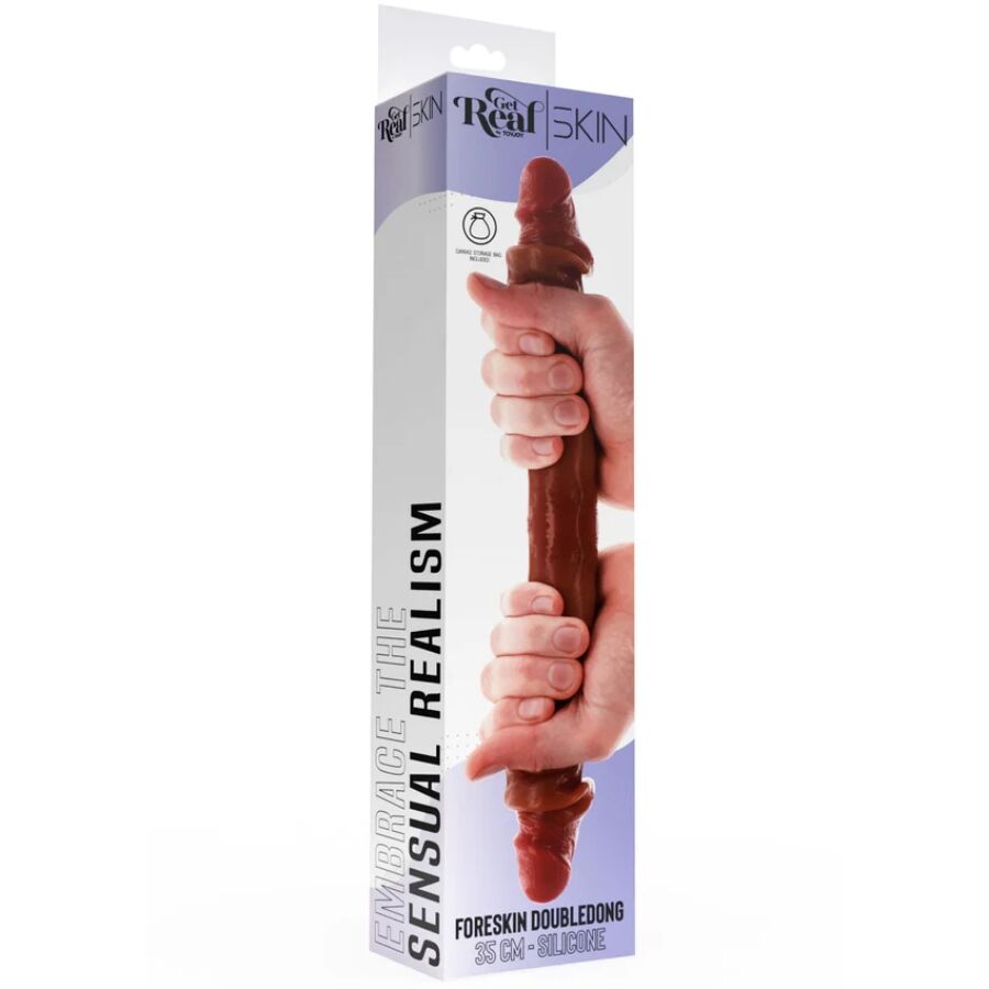 Dildo in silicone a doppia estremità caramello 35 cm di Get Real, immagine 4