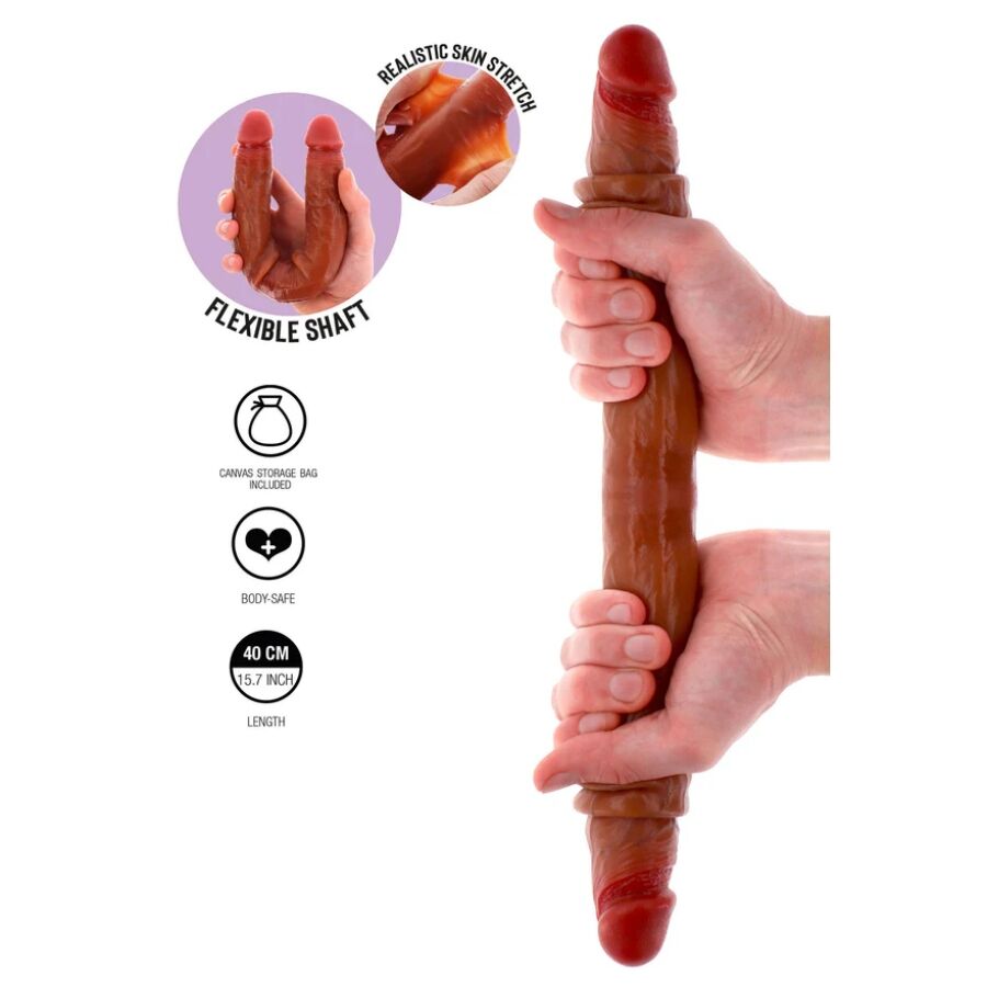 Dildo in silicone a doppia estremità caramello 40 cm di Get Real, immagine 2