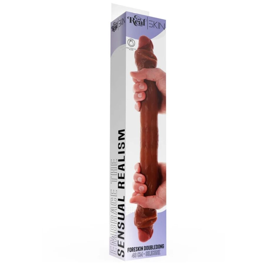 Dildo in silicone a doppia estremità caramello 46 cm di Get Real, immagine 4