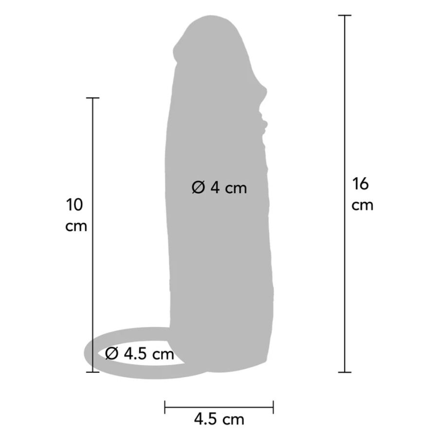 Guaina vibrante per pene in silicone per pelle idratata caramello 16 cm di Get Real, immagine 4