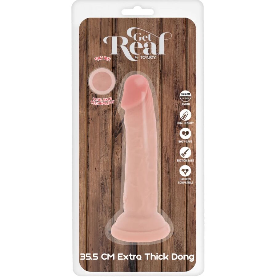 Dong deluxe in tpe a doppia densità 35,5 cm di Get Real, immagine 5