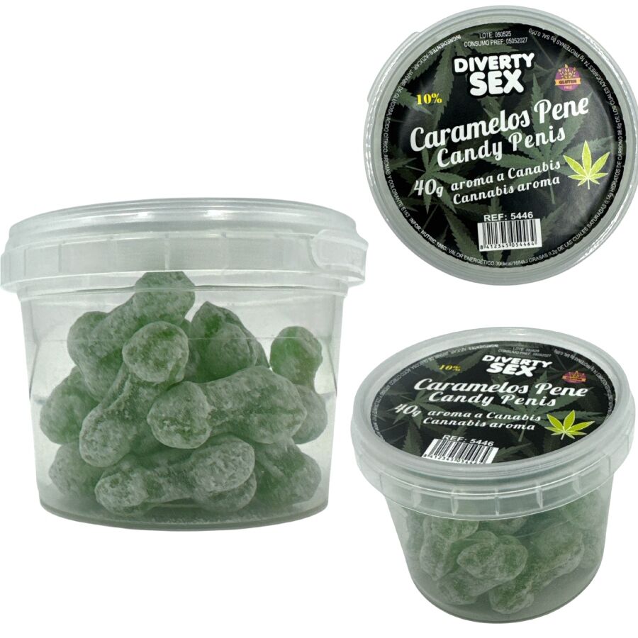 Caramelle per pene 20 aroma cannabis di Diablo Goloso