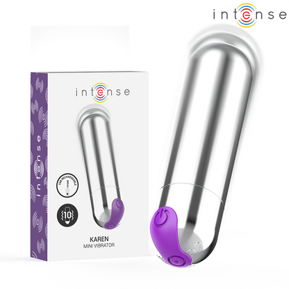 Proiettile vibrante Karen mini ricaricabile argento di Intense