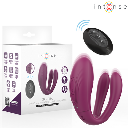 Stimolatore a morsetto con vibrazione e tapping Sandra con telecomando di Intense