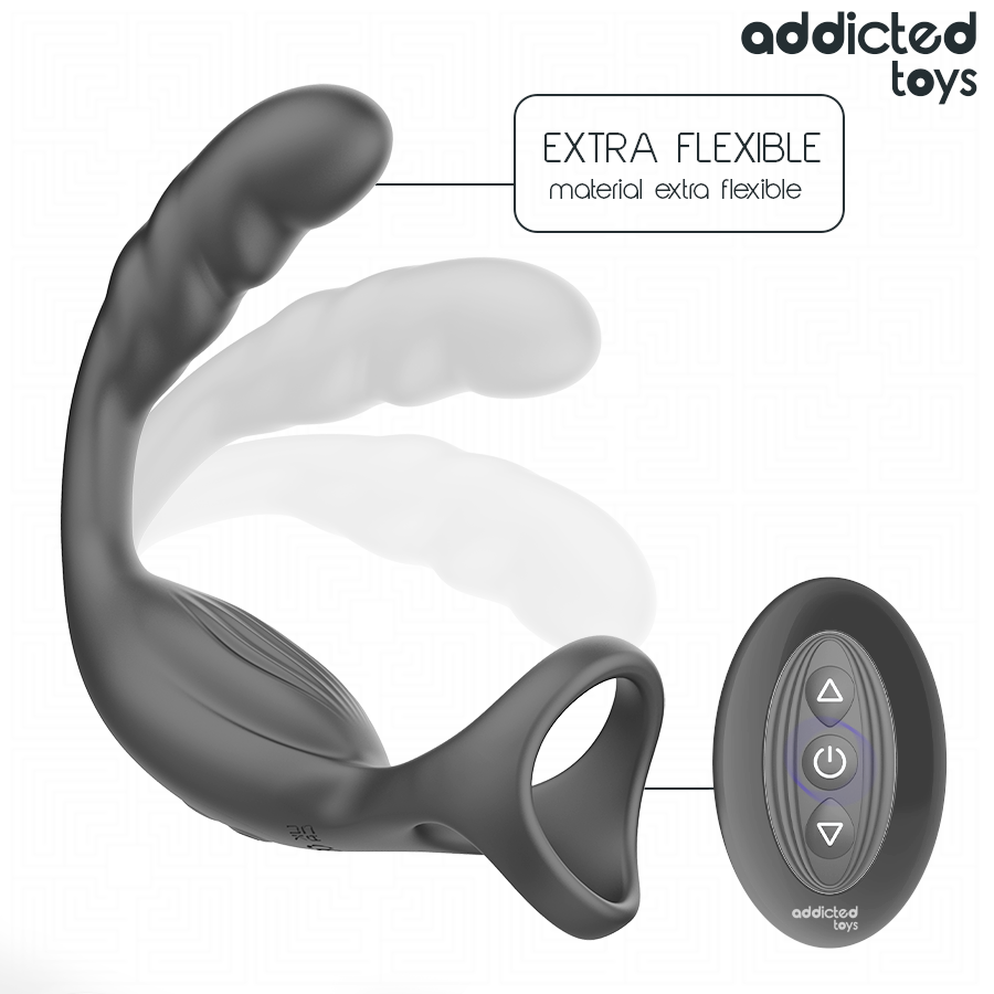 Anello per il pene prostatico doppio con telecomando di Addicted Toys, immagine 3
