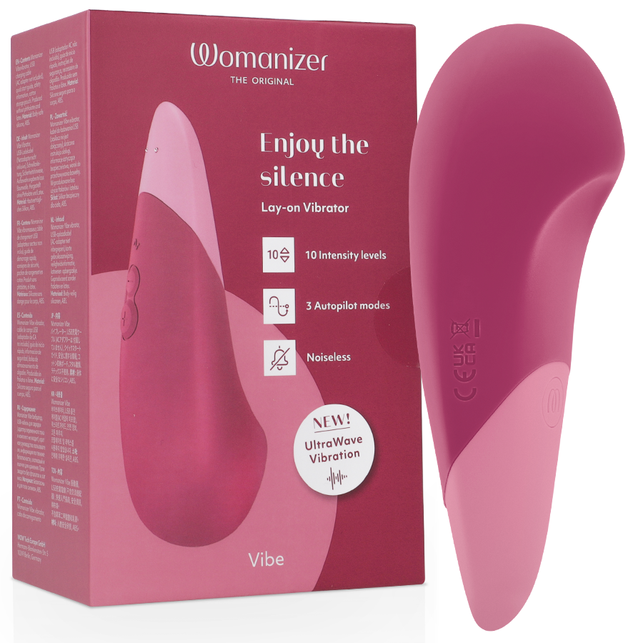 Vibe Lay-on vibratore silenzioso rosa scuro di Womanizer