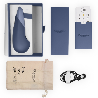 Vibe Lay-on vibratore silenzioso blu scuro di Womanizer, immagine 6