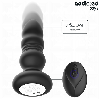 Ovetto vibrante tappo anale rotante e vibrante, luce LED, telecomando di Addicted Toys, immagine 3