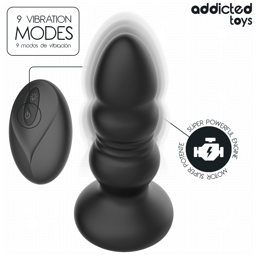 Ovetto vibrante tappo anale rotante e vibrante, luce LED, telecomando di Addicted Toys, immagine 4