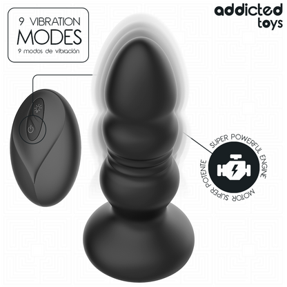 Ovetto vibrante tappo anale rotante e vibrante, luce LED, telecomando di Addicted Toys, immagine 4