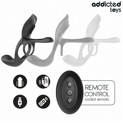 Anello per pene con stimolatore Doppio clitorideo di Addicted Toys, immagine 4